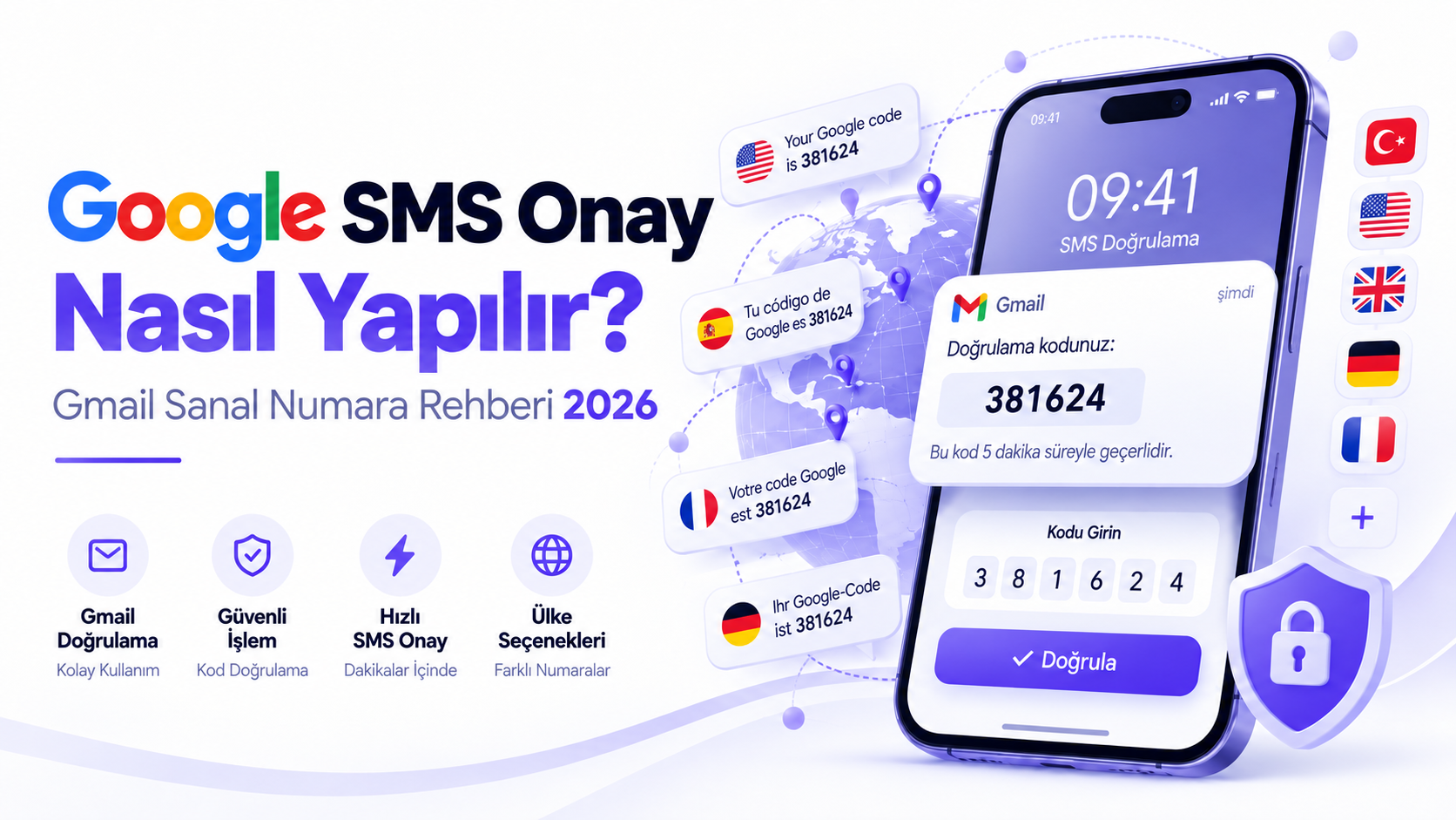 Google SMS Onay Nasıl Yapılır? Gmail Sanal Numara Rehberi 2026