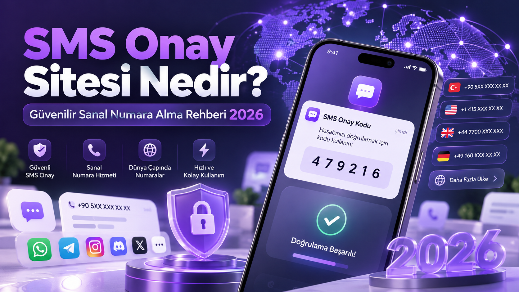 SMS Onay Sitesi 2026 | Güvenilir Sanal Numara Alma